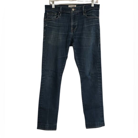 FRAME Denim  Men’s L'Homme Dark Wash Slim Fit Jeans in Cotswolds Size 31 - Picture 1 of 14